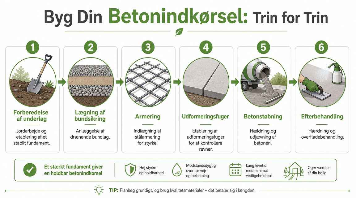 Korrekt forberedelse og opbygning af indkørslen